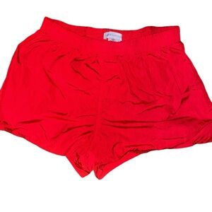 red nylon urban outfitters shorts